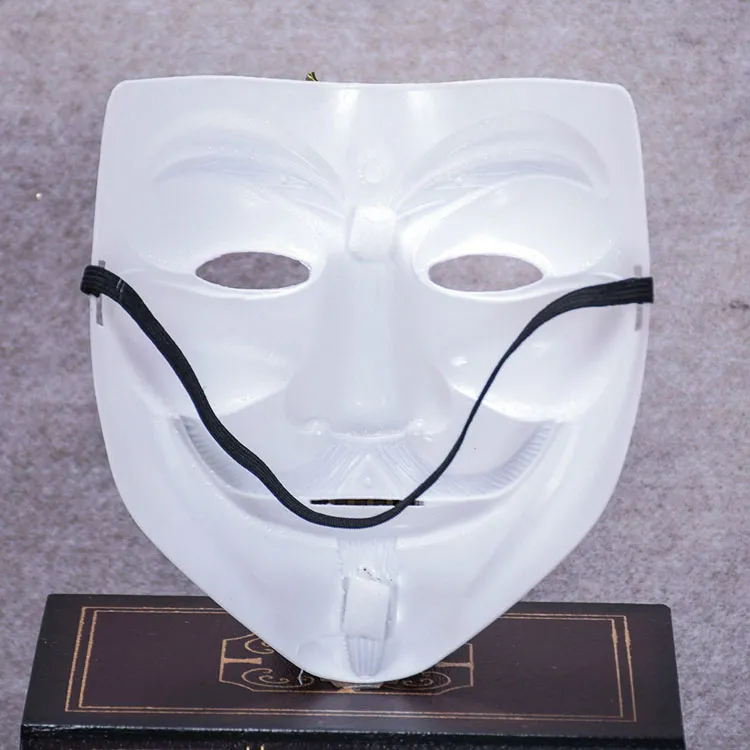 V för vendetta mask anonym kille fawkes fancy cool kostym cosplay mask för fester karnevaler en storlek passar de flesta tonåringar till vuxna4405482