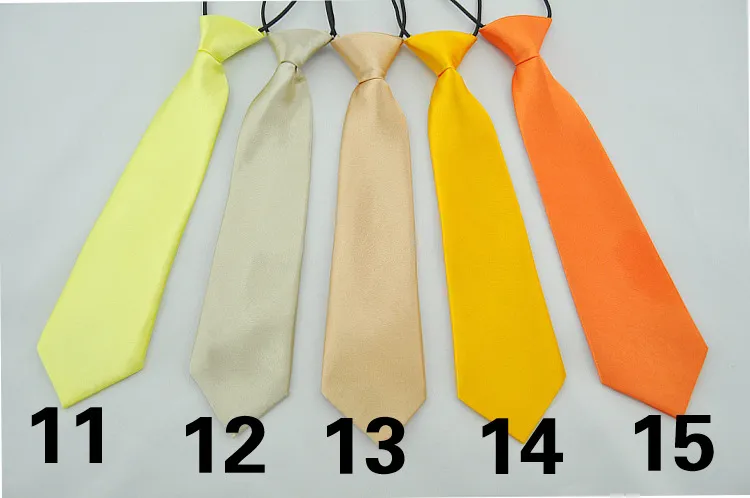 bébé garçon école mariage élastique cravates cou cravates-solide couleurs unies 24 enfant école cravate garçon T2I051