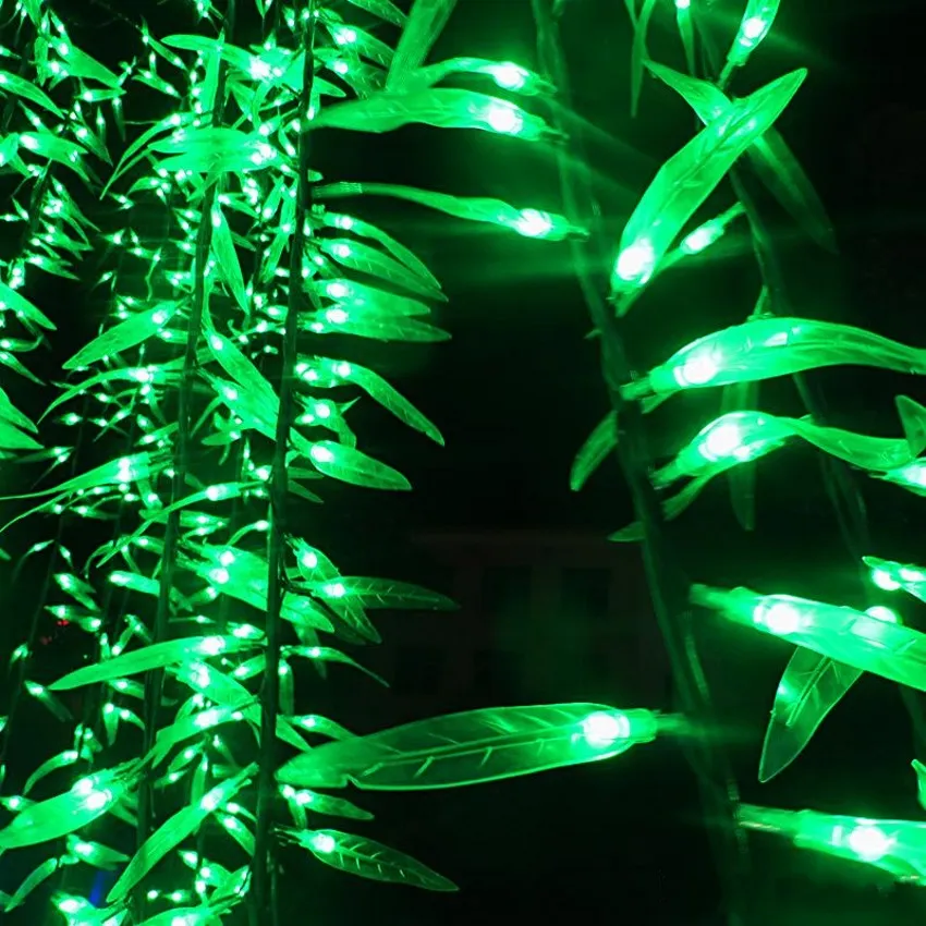 حررت سفينة LED شجرة الصفصاف ضوء المصابيح لمبات 1.8M / 6FT اللون الأخضر المعطف في الهواء الطلق عطلة عيد الميلاد حديقة المنزل ديكو