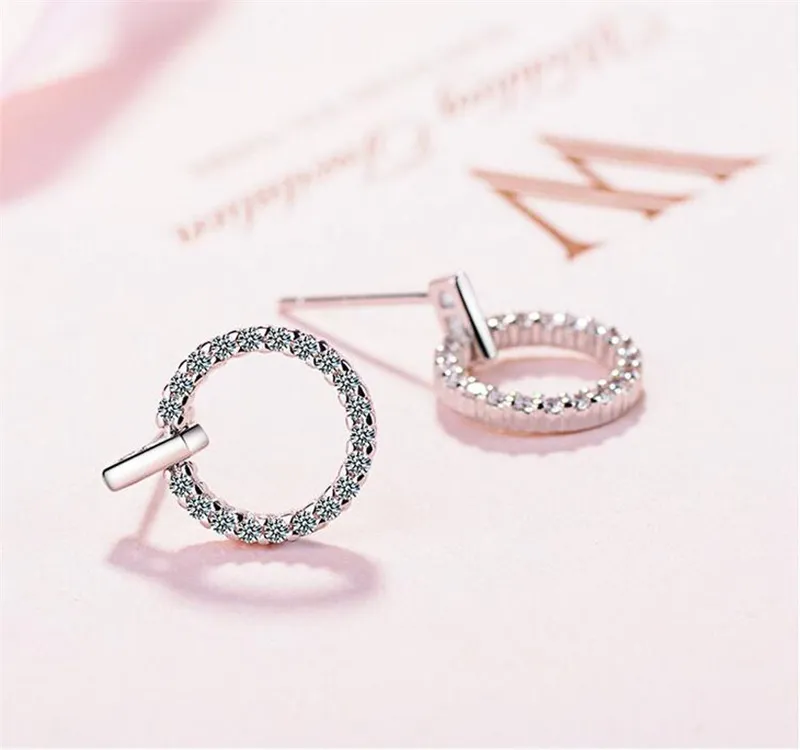 Yhamni Original 100 Solid 925 Silver 5A CZ Zircon Stud Earring for Women Fashion Party Earring Wedding Jewelry Gift ED50633085444922042