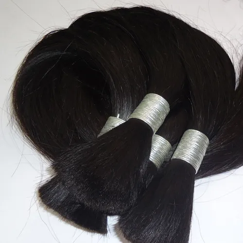 100g Sem Trama Do Cabelo Humano A Granel Para Trança Brasileira Cabelo Liso A Granel Para Trança 1 Pacote de 10 a 26 Polegada Cor Natural Extensões de Cabelo