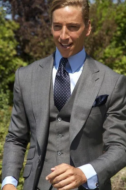 DHgate Mens 4 Piece Light Grey Wedding Tuxedo Set Jacket Pants Vest Tie L62 Wedding Party Events