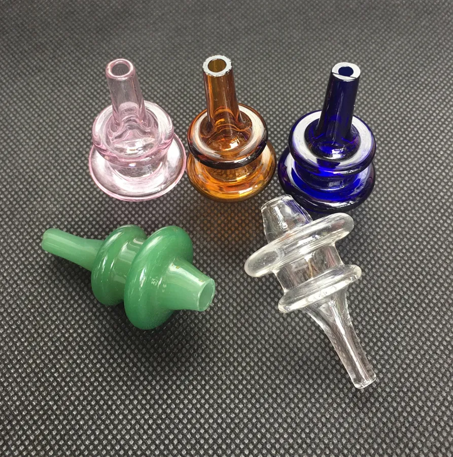 Neueste farbige Hover-Cap-Glas-Vergaserkappe, passende thermische 4 mm dicke Quarz-Banger-Nagel, fünf Farben erhältlich, Domeless-Enail-Vergaserkappe