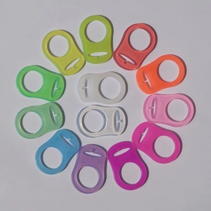 Silicone Ring Button Style Pacifier Adapter Ribbon Clips Mam Nipple
