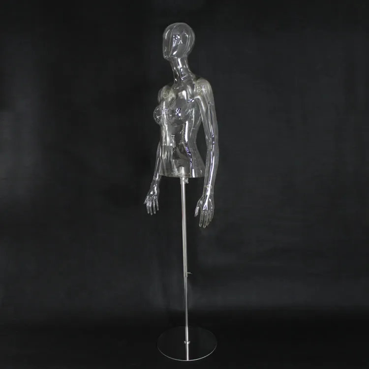 Neue Ankunft Top Ebene ABS Mannequin Weibliche Oberkörper Transparent Mannequin Mit Metallbasis Auf Verkauf