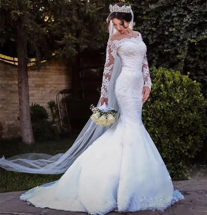 DHgate.com:Detachable Train Lace Wedding Dresses Off Shoulder Mermaid ...