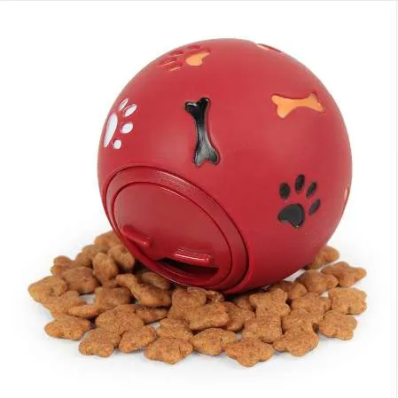 Hund leksak gummiboll chew dispenser läckage mat spela boll interaktiva husdjur dental tänder träning leksak blå röd 7,5cm / 2,95 ''