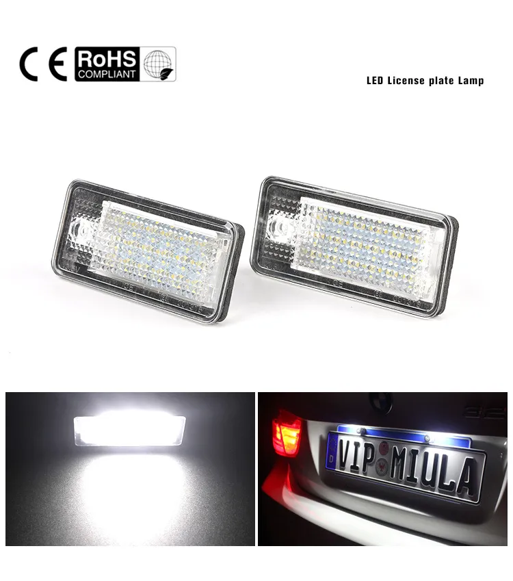 Audi License Plate Lights 12V NO Canbus Error Licenses Plates Lights