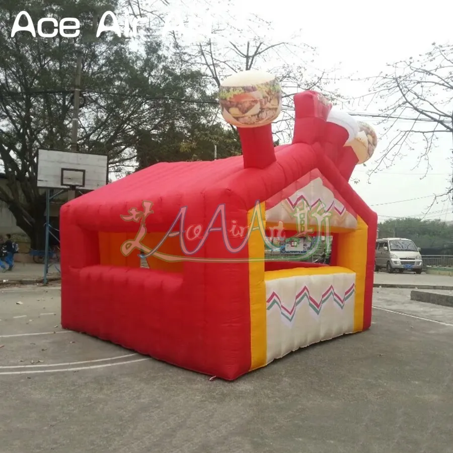 Nice design inflatable food booth inflatable concession tent kiosk bar trade show boot/candyfloss house with desk counter for Carnival party