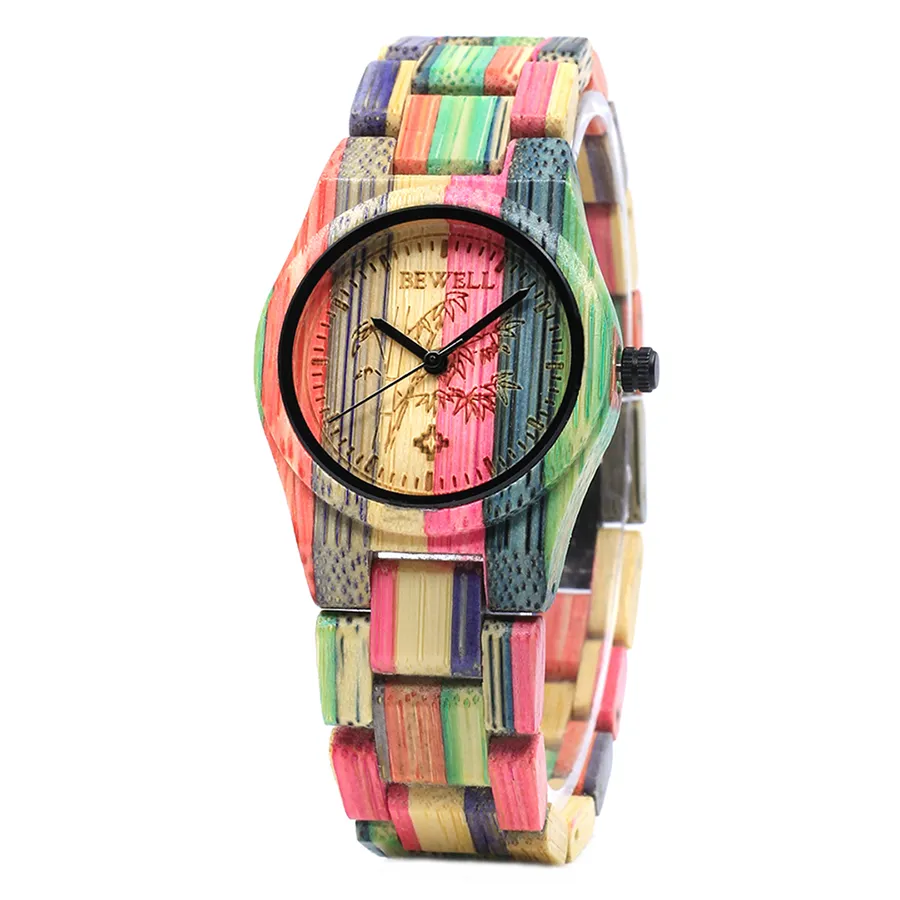 Orologi In Legno Di Bambu Bewell W105DL Orologi Colorati Da Donna Orologio In Legno Con Cinturino Regolabile Regali Le Donne Da 16 37 DHgate