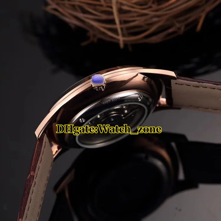 ニューマスター超薄型日付 1288420 シルバー/ホワイトダイヤル自動メンズ腕時計シルバーケースレザーストラップメンズ腕時計 42 ミリメートル