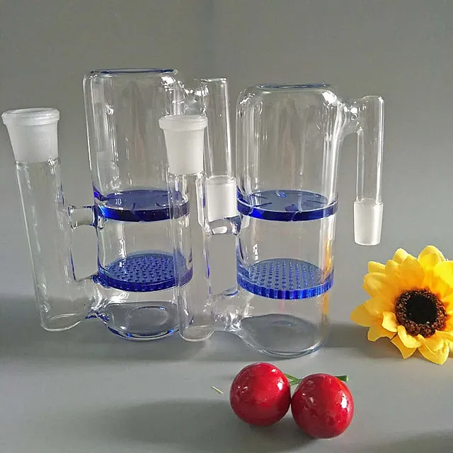 Collecteur de poussière de narguilé en verre Transparent avec disque de frittage et filtre turbo AC-008