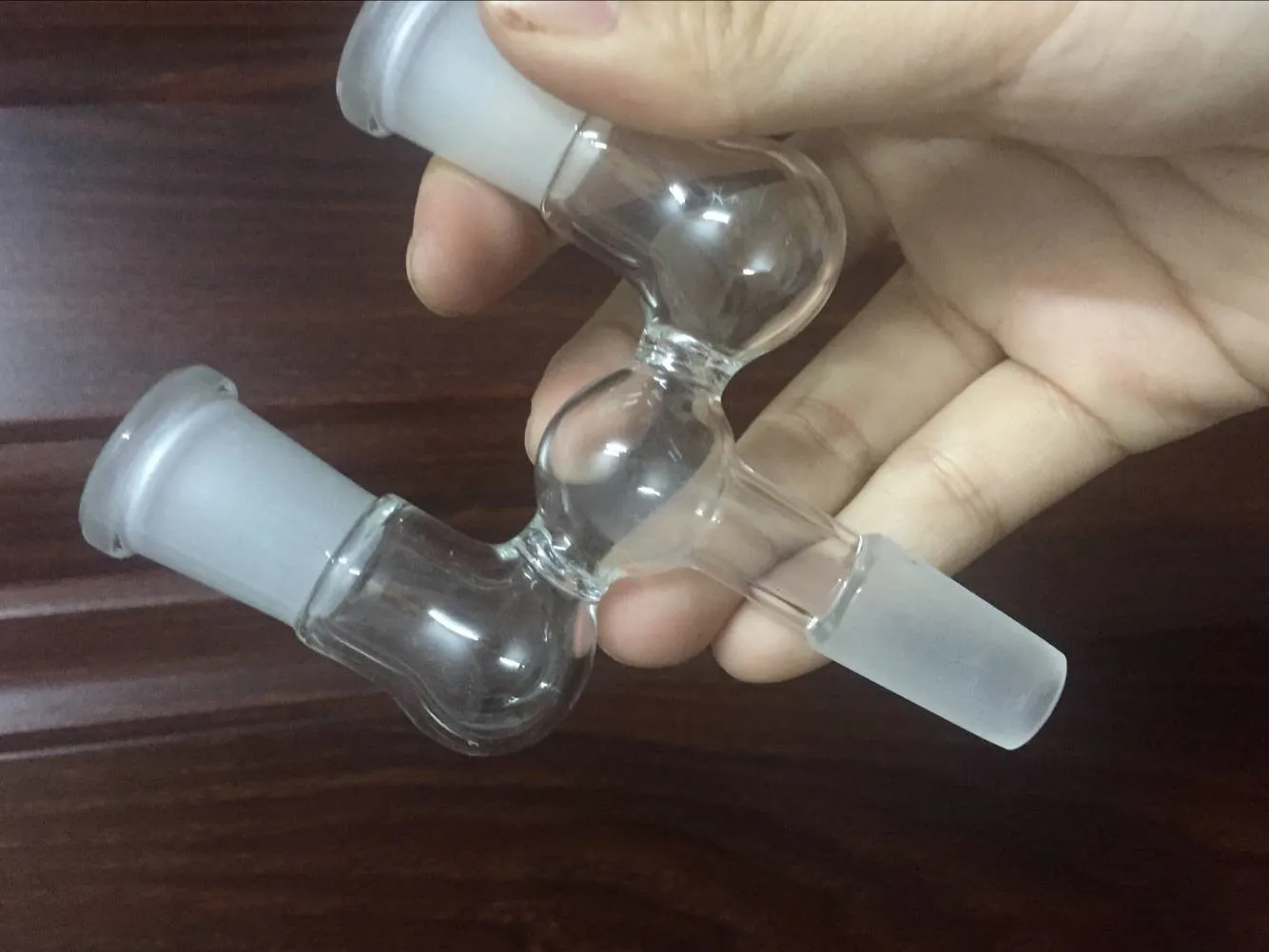 Adaptador de vidro em forma de Y para bongos 14.5mm e 18.8mm adaptador de unha de óleo para duas taças Dois tamanhos Adaptador de fosco em forma de vidro Wishbone para opções