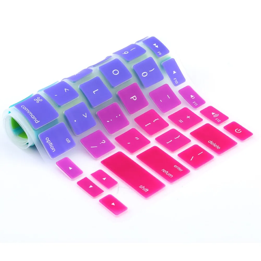 Colorful Silicone Keyboard Cover Keypad Skin Protector For Apple Macbook 11"13" 15" Rainbow Laptop Keyboard US Version