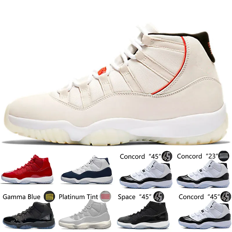 11 11s XI Platinum Tint Men Basketball Shoes Gorra y bata Prom Night Gym Red Bred Barons Concord 45 Cool Grey mens sports sneakers designer