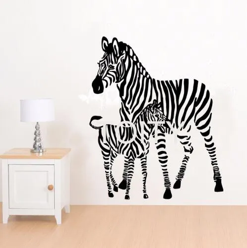 Mummy Zebra And Baby Calf Wall Sticker African Animals Vinyl Decal Art ...
