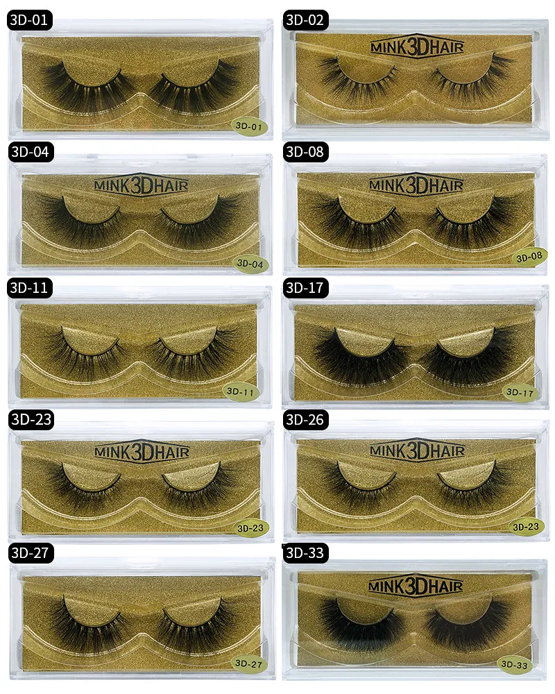 3D Vizon Sahte Kirpikler makyaj 100% Gerçek Vizon büyüleyici ince 3D çok katmanlı kalın Yanlış Eyelashes Göz Lashes Makyaj