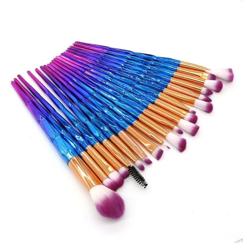 Eyes Makeup Brushes Set Rainbow Diamond makeup brush for Eyeshadow Eyebrow Eyeliner brush fan shape foundation powder brush