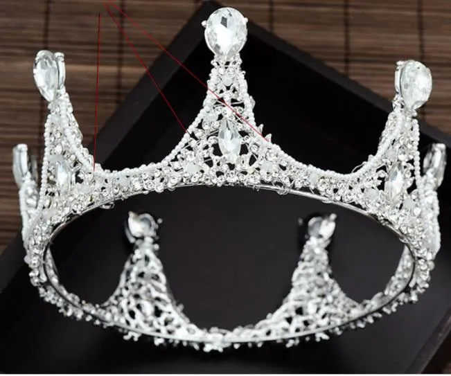 Couronne de gâteau rétro de luxe européenne et américaine mariée couronne couronnée d'argent de la reine