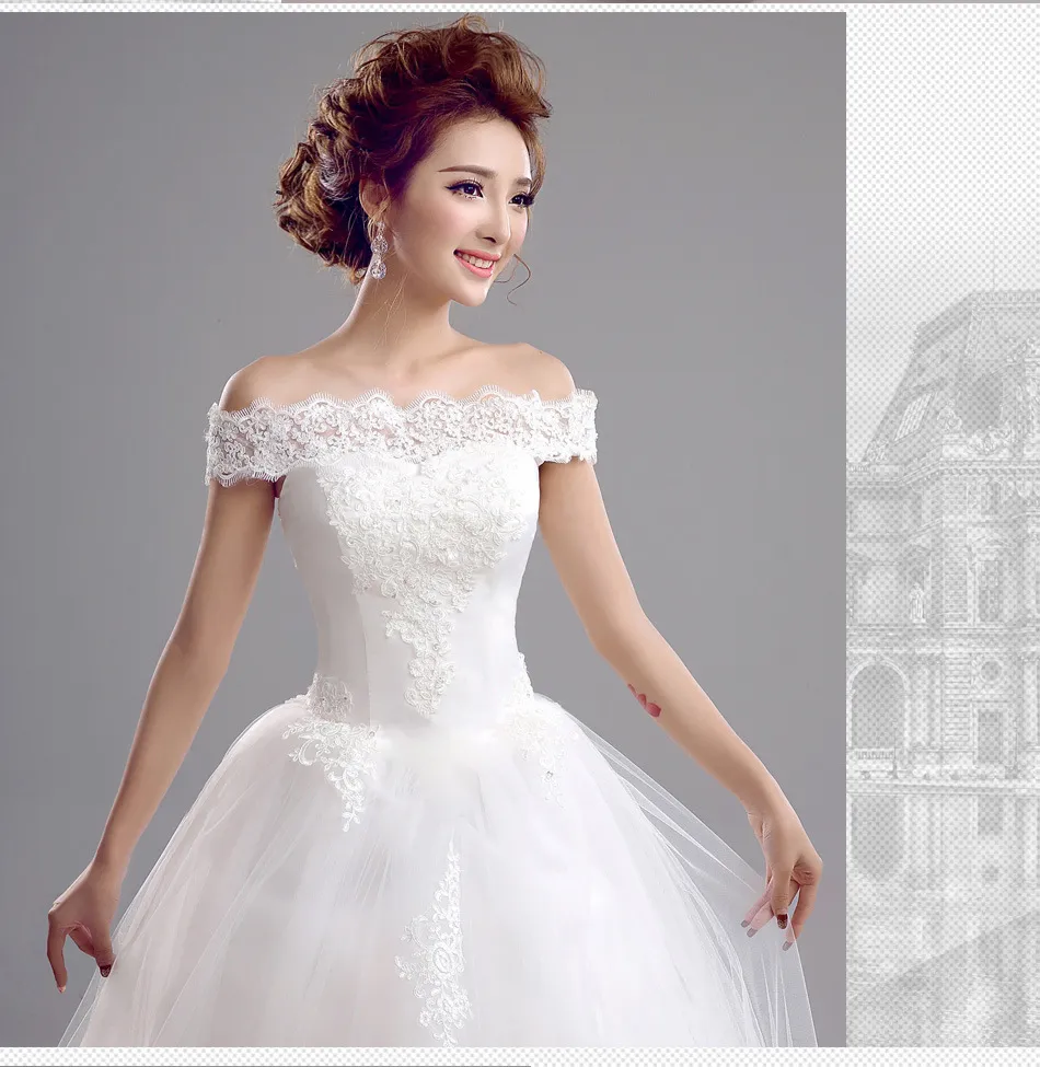 Koreański Lace Up Ball Suknie Ślubne Suknie Ślubne 2018 Plus Size Sukienka Bridal Princess Wedding Suknia Real Photo