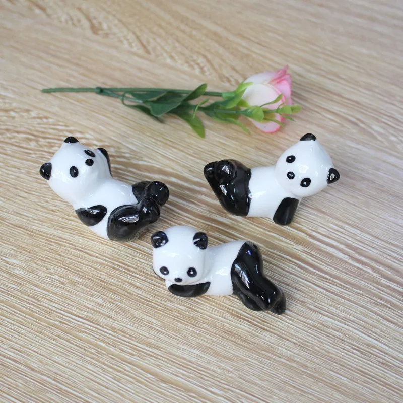 Ceramiczne Panda Chopsticks Stojak Uchwyt Porcelanowy Łyżka Widelec Nóż Odpoczynek Restauracja Stół Dekoracje Darmowa Wysyłka Wen5962