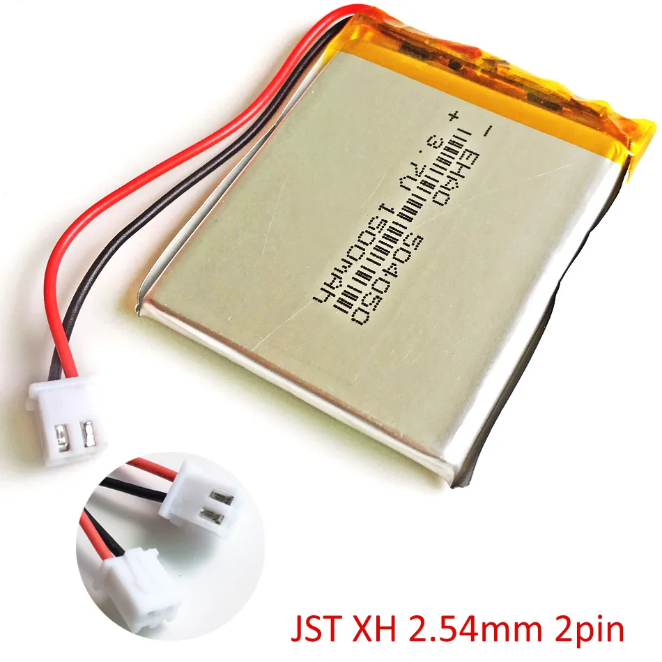 EHAO 504050 3.7V 1500MAH Lipo Uppladdningsbart batteri JST XHR 2.54mm 2Pin-kontakt för DVD-pad Mobiltelefon Bluetooth Camera Tablet PC