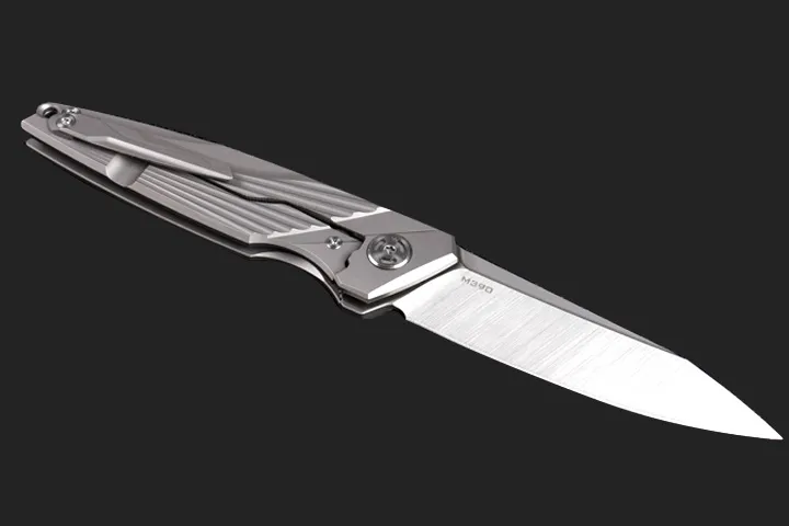 High End Flipper Folding Mes M390 Satin Blade TC4 Titaniumlegering Handvat Kogellager Snelle Opening EDC Pocket Messen