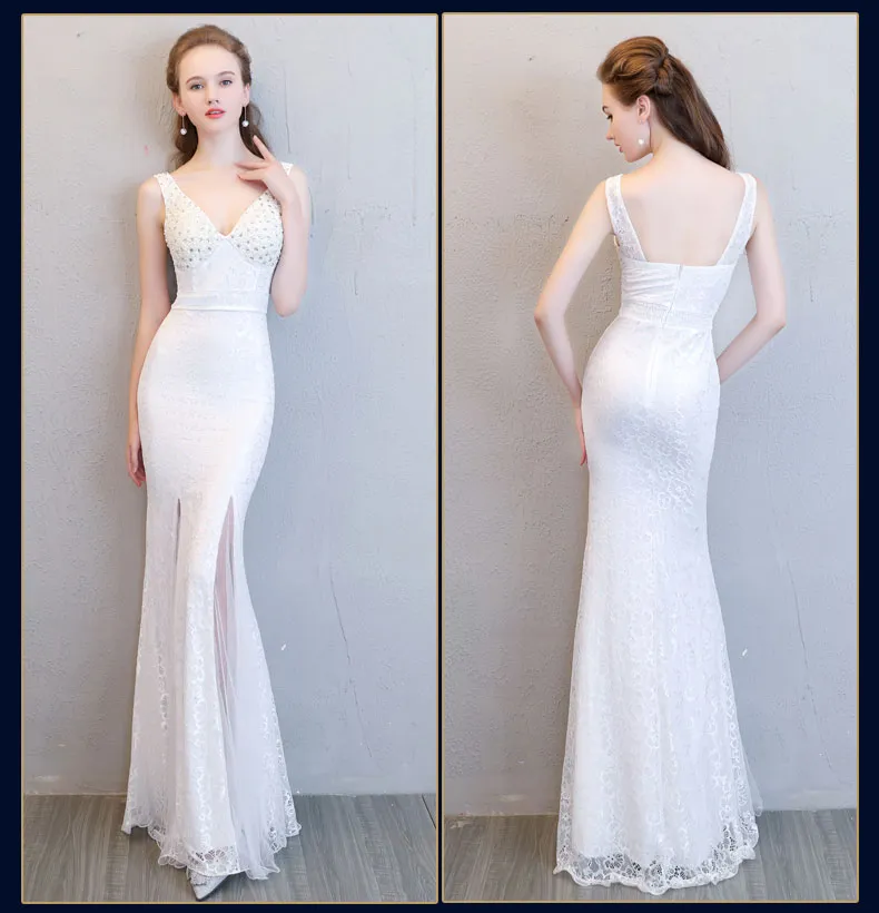 Qatar 2024 New Sexy Fashion Ballroom Dresses Gown Black Long Sleeved V Neck Fishtail Lace Fall