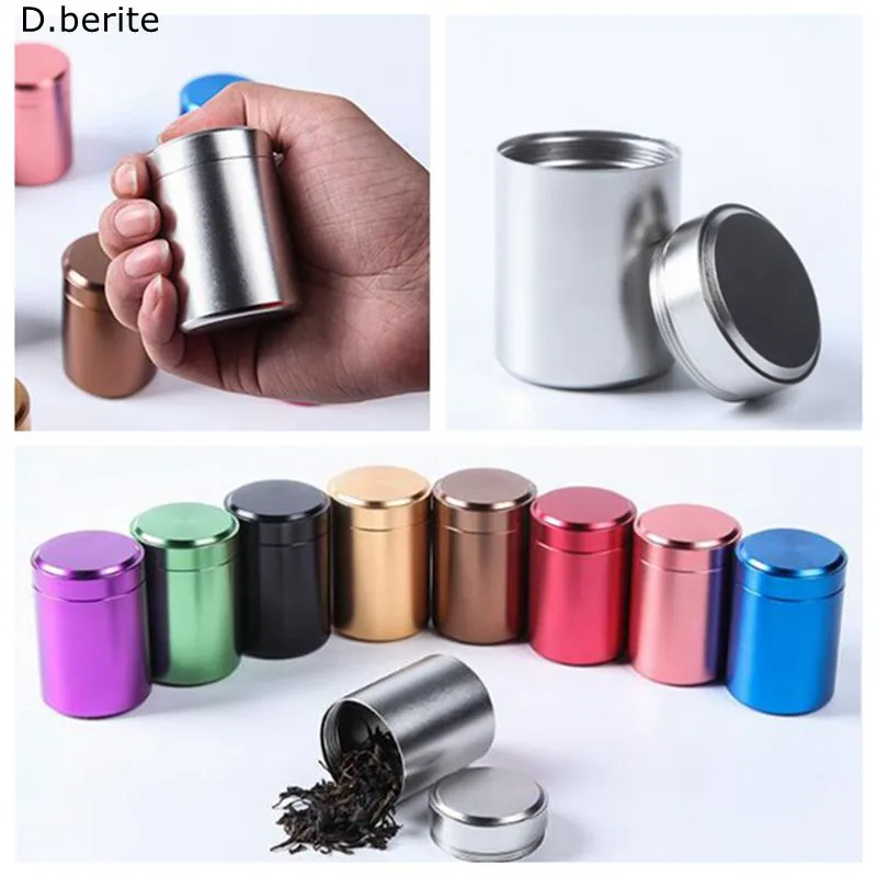 1 pz Nuovo Piccolo Metallo di Alluminio Sigillato Portatile Da Viaggio Caddy Ermetico A Prova di Odore Contenitore Stash Jar LWW9027212l