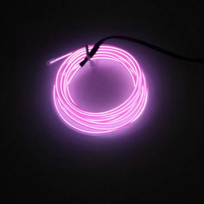 2m/3m/5M 3V Flexible Neon Light Glow EL Wire Rope tape Cable Strip LED Neon Lights Shoes Clothing Car decorative ribbon lamp