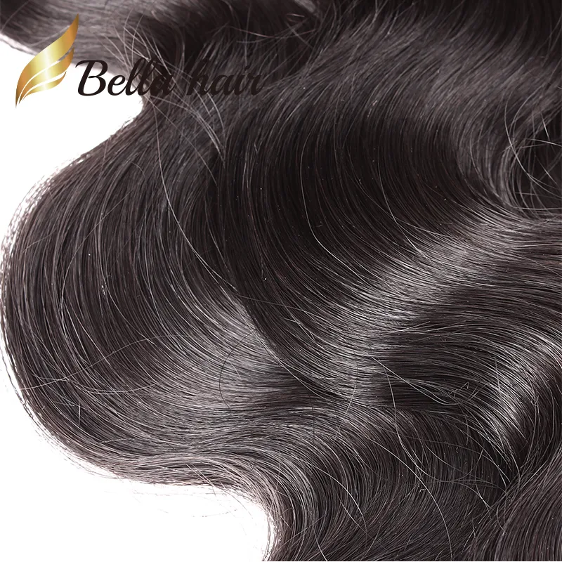 Bella Hair® Grade 9a 10 ~ 24inklock Obehandlad Brasiliansk Virgin Hair Extension Body Wave Vävar Naturlig färg 2bundles