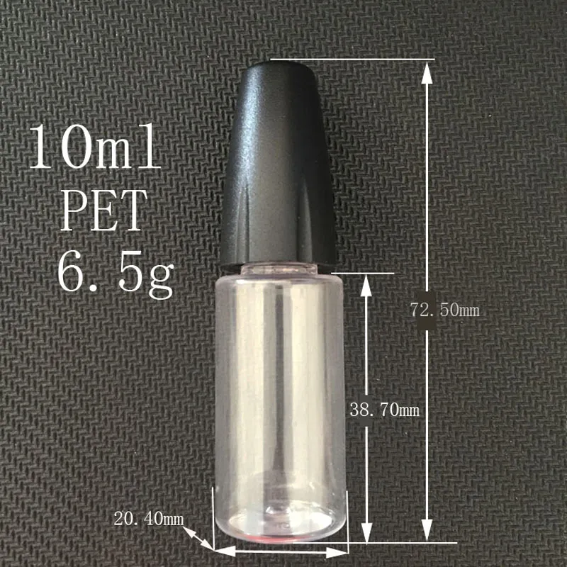 Nuove bottiglie contagocce in plastica da 10 ml con punte in metallo Bottiglia vuota con ago Contenitore in plastica PET liquido Vapor E Juice9201554