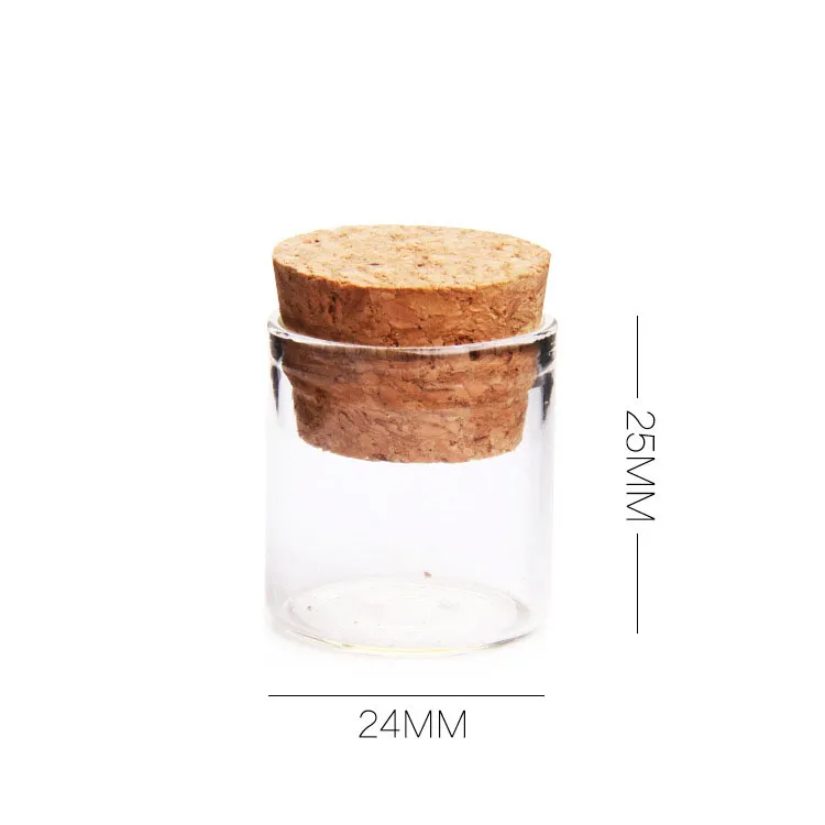5G زجاجات الزجاج الصغيرة مع سدادات الفلين 5ML عالية الجودة الأواني الزجاجية / جلاس جرة أنبوب اختبار صغير