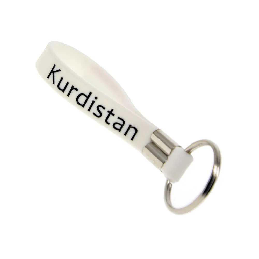 Kurdistan Flag Logo Silicone Wristband Keychain Fashion Decoration Perfect To Use In Any Benefits Gift