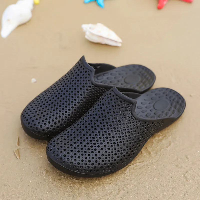 Herren-Sommer-Strandsandalen, Outdoor, lässig, am Meer, Hausschuhe, ausgehöhltes Loch, weich, täglich, faule Schuhe, Outdoor-Strand-Flip-Flops, Größe 39–46