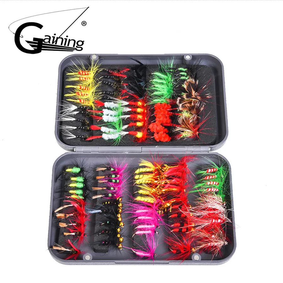 Fly Fishing Flies Kit Dry/Wet, Bass/Salmon/Trout Lures, With Fly Box From  Ygdasf, $23.31
