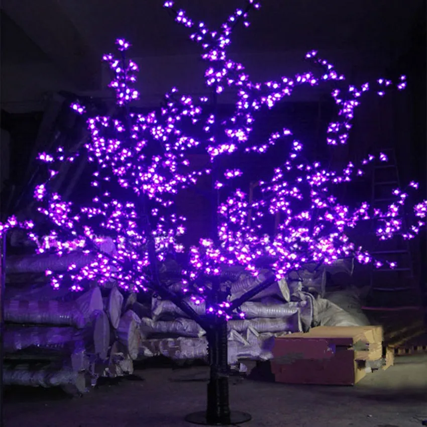 LED Artificial Cherry Blossom Tree Light Christmas Light 1536pcs LED Bulbs 2m/6.5ft Height 110/220VAC Rainproof Outdoor Use Free Shipping