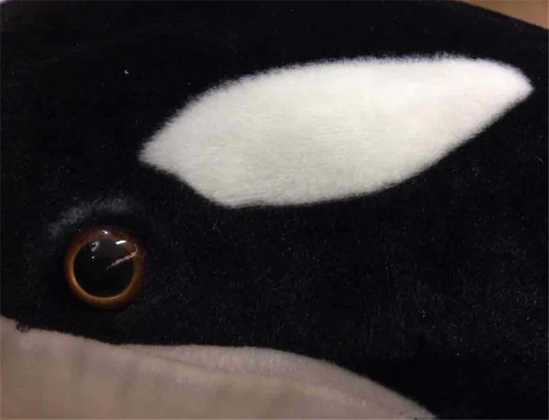 Dorimytrader Simulering Djur Killer Whale Plush Toy Big Fylld Svart Shark Docka för Barn Vuxna Present 51Inch 130cm DY60962