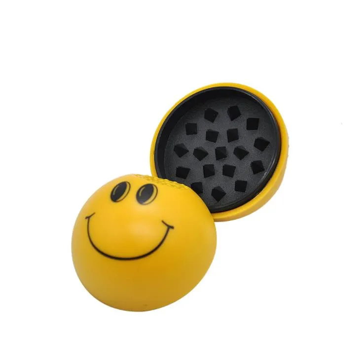 Kunststof bolvormige rookmolen tweelaags sigarettenaansteker gele smile 8-ball sigarettenaansteker