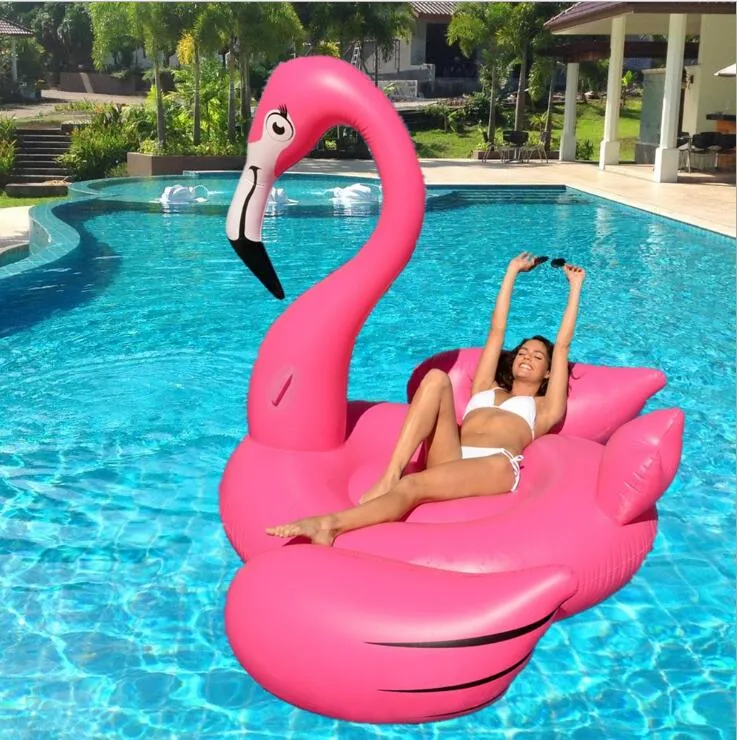 190cm Svan Flamingo Giant Uppblåsbara Pool Floats Uppblåsbara Floating Madrass Sommar Vattenpool Float Unicorn Row Tubes Float Raft