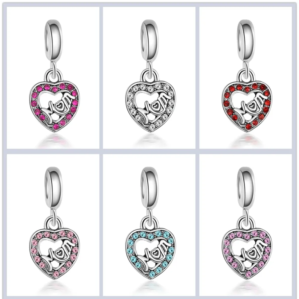 European Mother's Day Charm Bead - Silver Mom Spacer For Pandora-style Bracelets