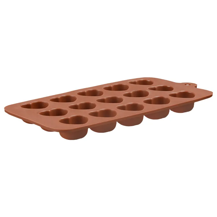 15 furos forma de coração moldes de chocolate diy decoração do bolo de silicone geléia de gelo amor presente moldes de chocolate ferramentas de cozimento