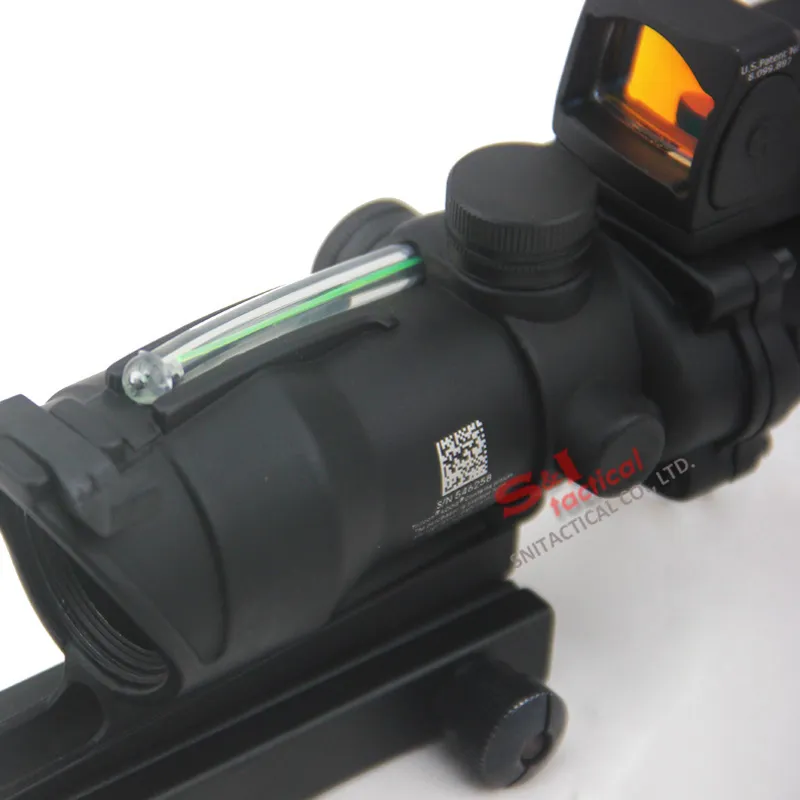 Tactische ACOG 4X32 Vezelbron Groene Optische Vezel Scope w RMR Micro Red Dot Gemarkeerde Versie Black3864466