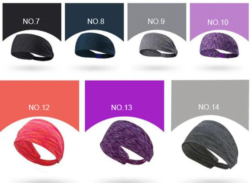 Partihandel Yoga Hair Bands Yoga pannband Sport som kör snabbtorkat högt elastiskt hårband stretch Bodband Huvudbonad tillbehör