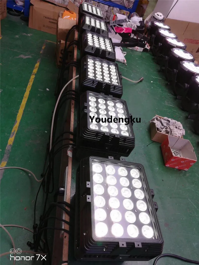 2 parça 24x10w rgbw 4in1 açık led sel rgbw şehir rengi açık duvar yıkama ışığı