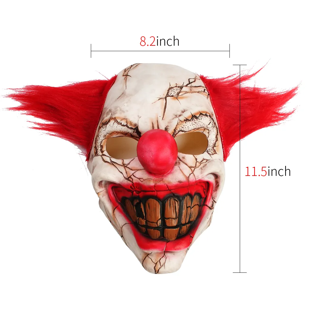 Adereços de Halloween, máscaras de palhaço, adereços de desempenho,  paródias de terror assustador, rostos assustadores, capôs, casas  assombradas (1 laranja) Moda