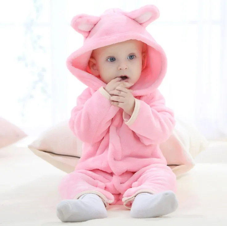 신생아 아기 스타일의 두꺼운 따뜻한 패딩 된 옷을 귀여운 아기 곰 장난 꾸러기 최고 품질 romper 슈트 등