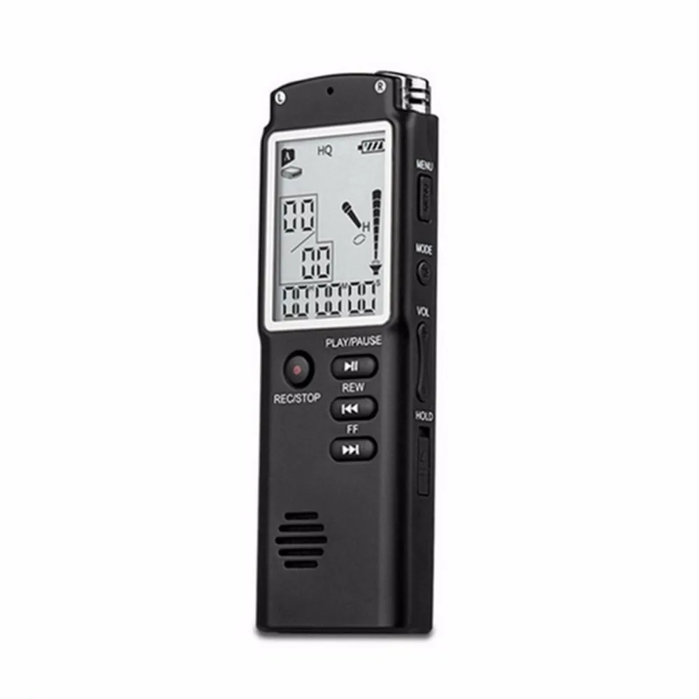 Freeshipping Mini Professionelles Sprachaufzeichnungsgerät Zeitanzeige Großer Bildschirm Digital Voice Audio Recorder Diktiergerät MP3-Player