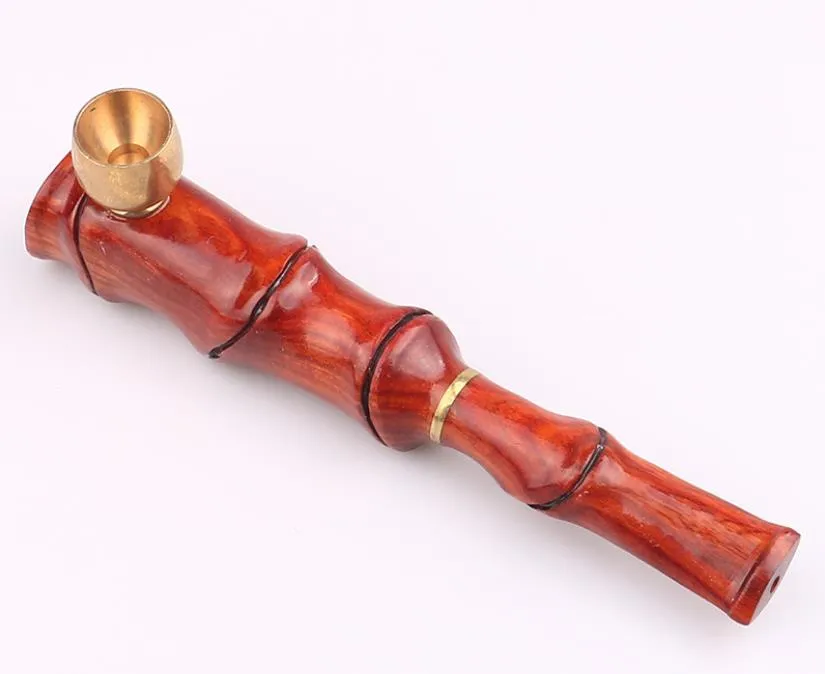 Lobular red sandalwood pipe double filtration cigarette holder filter wood carving wood smoke cigarette set