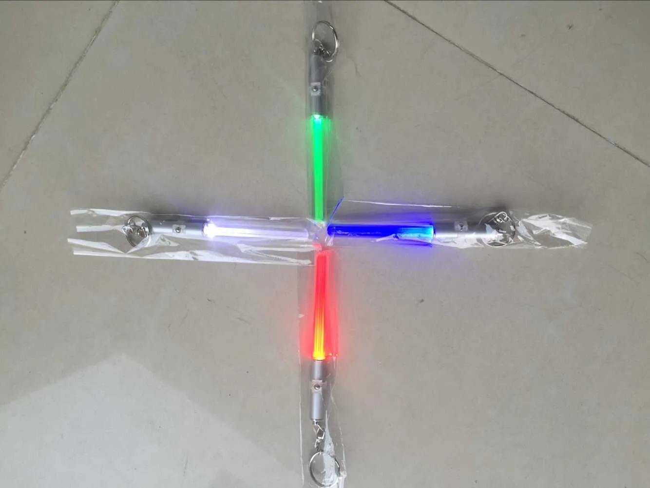 Durable Glow Pen Flash Torch Magic Wand Stick Lightsaber Keychain LED Light